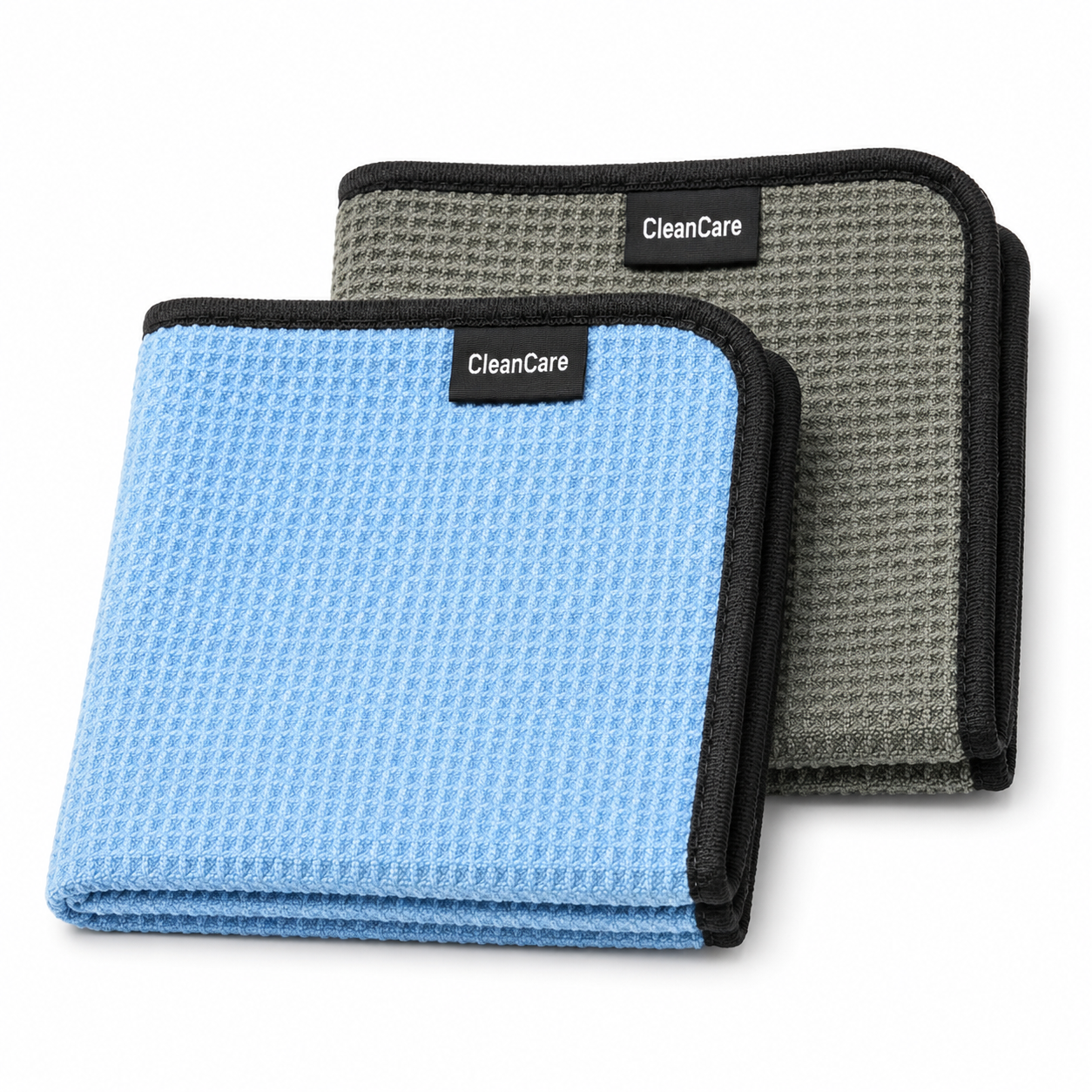 Glastücher 400 GSM (Grau & Blau) – 2er Set