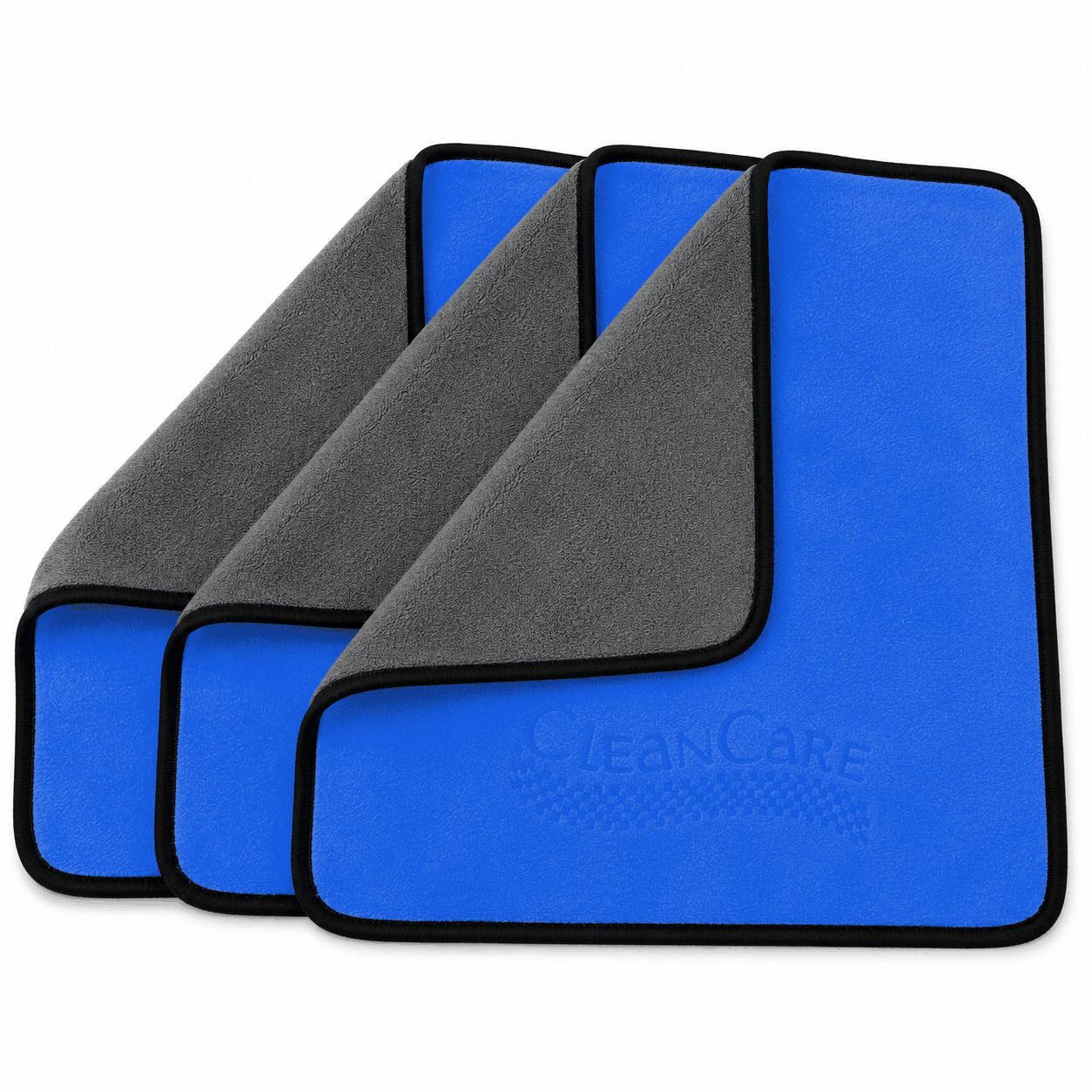 CleanCare Detailingtücher 800 GSM 30×30 cm in Blau – 3er Set
