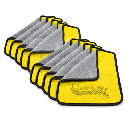 CleanCare Detailingtücher 800 GSM 40×40 cm in Gelb – 10er Set