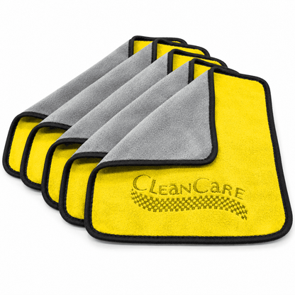 CleanCare Detailingtücher 800 GSM 40×40 cm in Gelb – 5er Set